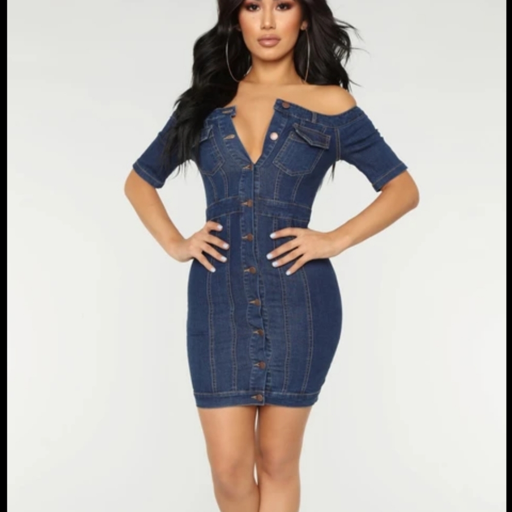 Fashion Nova Greenlight Denim Mini Dress
